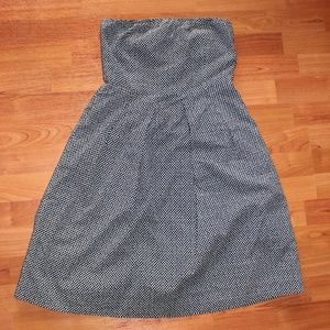 J. Crew Polka Dot Strapless Dress Crinkle Cotton